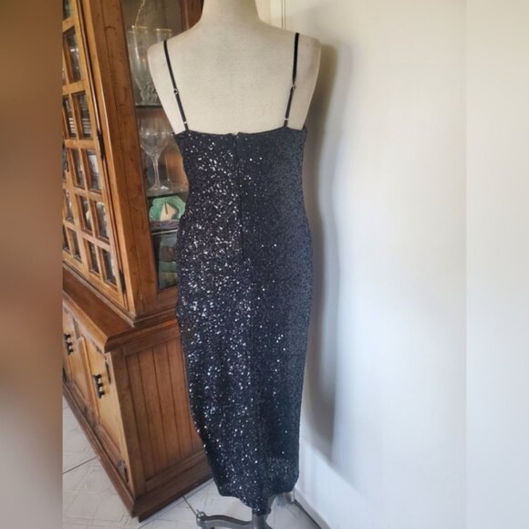 Forever 21 Black Sequin Bodycon Midi Dress - Picture 7 of 10